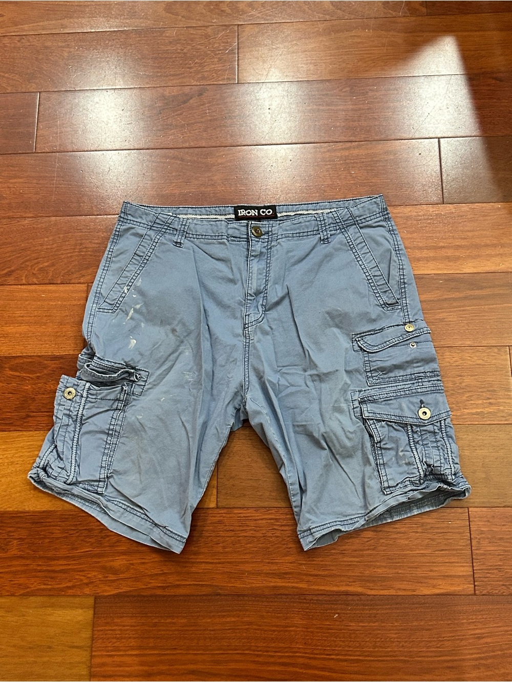 Iron Co. Men's Slate Blue Cargo Shorts - Utility Pocket Design
